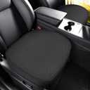 2 Pack Bottom Seat Covers for Tesla Model Y 2024 2023-2020, Super Breathable and Soft Car Front Seat Covers, Cotton and Linen Bottom Seat Covers for Tesla Model Y (Black)