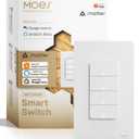 MOES Smart 4 Gang Light Switches, Matter-WiFi Single Pole Switch, Netural Wire Required, 2.4GHz Switch Combo Compatible with Alexa Google Assistant, Remote Control