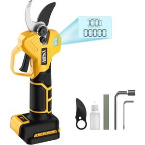 Brushless Electric Pruning Shears for DeWalt 20V Battery, Portable Cordless Pruning Shears with LCD DisplaySK5 Blades, Adjustable Cutting Diameter 0.8-1.2 Inch for Gardening Tree Pruning(NO Battery)