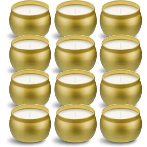 Scented Candles Gift Set, 12 Pack Natural Soy Wax Single tin 4 oz for Family Gatherings, Festive Candles