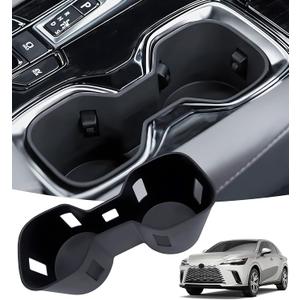 Cup Holder Inserts for Lexus RX 2026 2025 2024 2023, Interior Accessories TPE Cup Holder for Lexus RX 350 350h 550h 450h+, Black