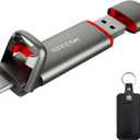 1t USB Flash Drive, Up to 550MB/s External SSD Thumb Drive, USB 3.2 + Type C, for iPhone15/16/17, Android Phone, PS4/PS5/MacBook/iPad/Smart TV, Zinc Alloy Body