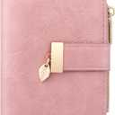 Pomelo Best Wallet Women Large Capacity Bifold Wallets for Women Credit Card Holder 8 Card Slots with 2 ID Window Zipper Coin Pocket Rose
