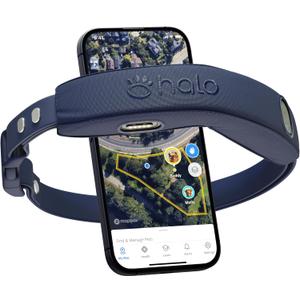Halo Collar 4, GPS Wireless Dog Fence & Dog Training Collar with GPS Tracker, Subscription Required, Waterproof, Midnight, One Size