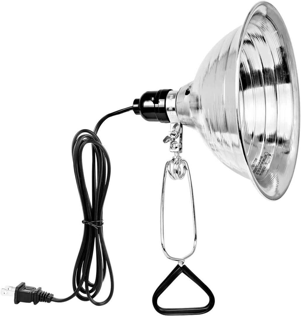 Simple Deluxe Clamp Lamp Light 150 Watt with 8.5 Inch Aluminum Reflector (no Bulb Included), 6 Feet Cord, 1 Pack, Black (8.5 Inch, Black)