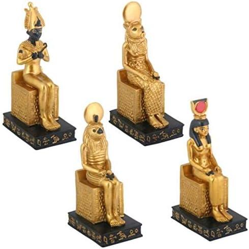 Egyptian Sealed Gods Figure Decorations Set of 4