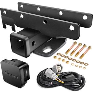 Nilight - JK-61A 2" inch Rear Bumper Tow Trailer Hitch Receiver Kit, Compatible for 2007-2018 Jeep Wrangler JK 4 Door & 2 Unlimited, w/4-Pin Wiring Harness (Exclude JL Models)