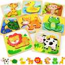 TOY Life Wooden Toddler Puzzles for 1-3, Montessori Toys for 1 2 3 Year Old, Animals Puzzles for Toddlers 2-4, Kids Wood Puzzle Educational Toy for Baby 12-18, Best Learning Toy Gifts for Boys Girls