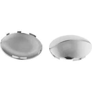 Semi Truck Hub Cap Covers - 6 Uneven Notched - for Front Wheel Universal Fit - 2 Pc Pack (Dome Top, Chrome, 7/16" Lip Height)