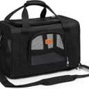 ROYPET Cat Carrier,Portable Pet Carrier Bag for Cats and Small Dogs,Foldable Soft-Sided and Scratch-Proof mesh Cat Bag Pet Carriers,Airline Approved Pet Carrier,Pet Travel Carrier Up to 15 Lbs,Black