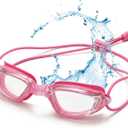 Aegend Swimming Goggles with Adjustable Bungee Strap, No Leak Anti-Fog UV Protection Mirrored Swim Goggles for Adults