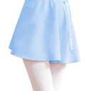 Qiyunfly Girls Blue Dance Skirt Breezy Chiffon Ballet Skirt