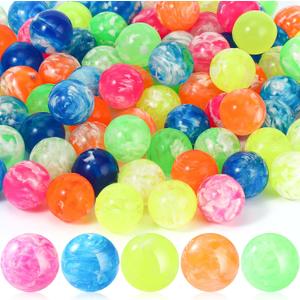 100 Pcs Mini Bouncy Balls Marbleized Bouncing Balls Bulk 1 inch Rubber High Bouncing Ball for Birthday Party Favors and Carnival Prizes Vending Machines Fillers Gift Bag Fillers (Marbleized)