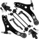 SCITOO 8pcs Front Suspension Kit Lower Control Arm Assembly Lower Ball Joints Outer Tie Rod Ends Sway Bar Links Fit For 2013-2018 For Toyota Avalon 2012-2017 For Toyota Camry