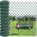 Amagabeli PVC Green Vinyl Coated Galvanized Steel Chain Link Fence Fabric 36inch x 82ft 13Gauge Diamond Mesh Wire Fencing Roll for Residential Commercial Property Protection Security Athletic Field