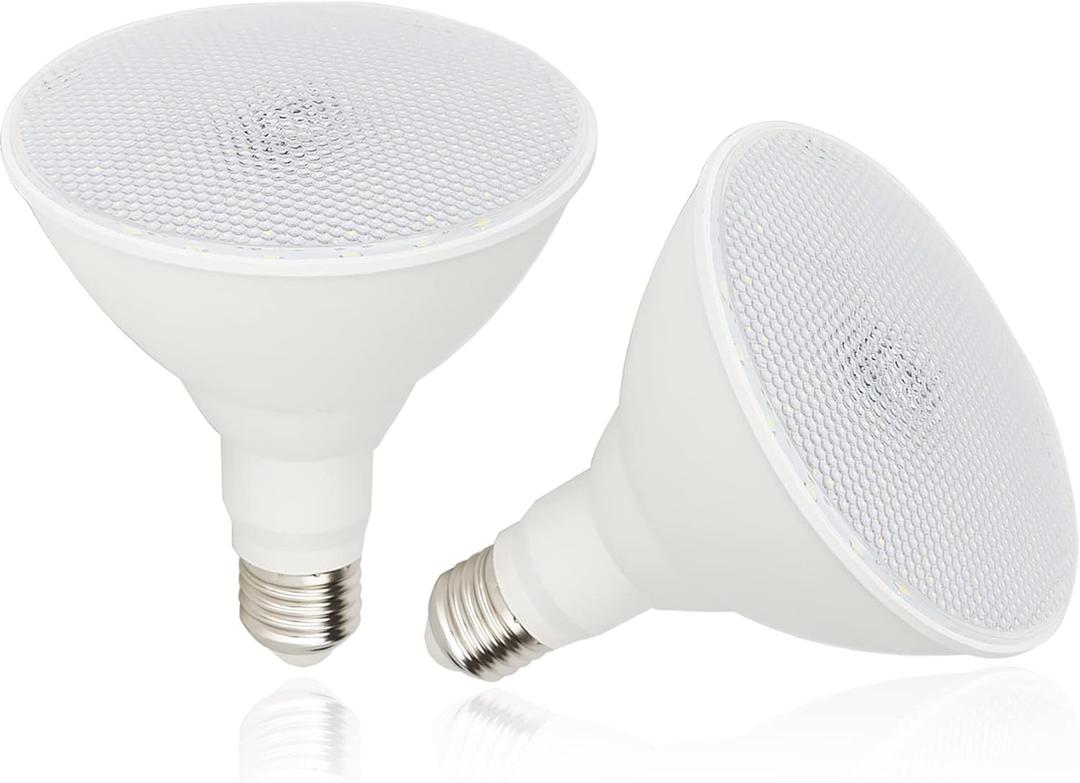 Radar Motion Sensor Outdoor Flood Light Bulbs, Dusk to Dawn LED Security Light E26 Base PAR38 Motion Activated 5000K Daylight, 15W(100-Watt Replacement), LED Light Bulbs for Porch, Driveways, 2 Pack