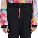 Women's One Piece Snowsuit Ski Suit Slim Fit High Collar Hood Zipper Jumpsuit Snowboard Waterproof Windproof Jacket (Medium, Neon)