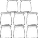Thymart 5.3oz / 7 OZ Mini Glass Jar with Lid for Pudding, Yogurt, Caviar, Herb, Jelly, Jams, Honey, Spices - Dishwaresafe - Pack-of-4Pcs (5.3, Circular, 8, MGJS5-7)
