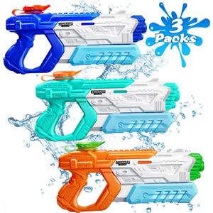 RONSTONE Water Gun for Kids Adults - 3 Pack 400CC Squirt Super Water Guns Soaker Blaster Long Shooting Range Toys for Swimming Pool Beach Water Fighting Party RONSTONE Water Gun for Kids Adults - 3 Pack 400CC Squirt Super Water Guns Soaker Blaster Long Shooting Range Toys for Swimming Pool Beach Water Fighting Party