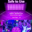 8 Pack 50W Black Light, LED Blacklight Flood Light with US Plug and Switch, Black Lights for Glow Party,Halloween,Body Painting,Birthday Party,Fluorescent Painting and Fluorescent Tapestry