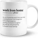 PUHEI Work From Home Definition Coffee Mugs Cup, Office Coworker Gifts, Employee Gifts For Women From Boss, Funny Office Definition Coffee Mug Cup Tea Cup 11oz, Double Side Printed