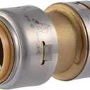 SharkBite Max 3/4 Inch Coupling, Push to Connect Brass Plumbing Fitting, PEX Pipe, Copper, CPVC, PE-RT, HDPE, UR016A