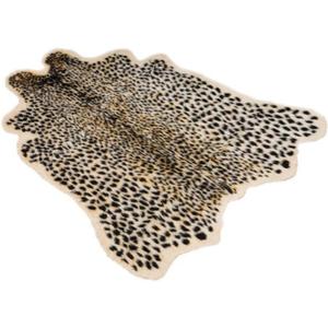 Leopard Print Area Rug Faux Cowhide Skin Fur Non-Slip Cheetah Rug Small Accent Distressed Animal Print Hide Mat Floor Carpet for Door Mat Entryway Bedrooms Laundry Room Decor 3.3x2.95Ft, Leopard