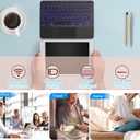 Wireless Bluetooth Keyboard,10-inch Ultra-Slim 7 Color Backlight with Touchpad,Rechargeable Wireless Magnetic Bluetooth Portable Keyboard,for Smartphone Laptop Tablet Travel (Black)