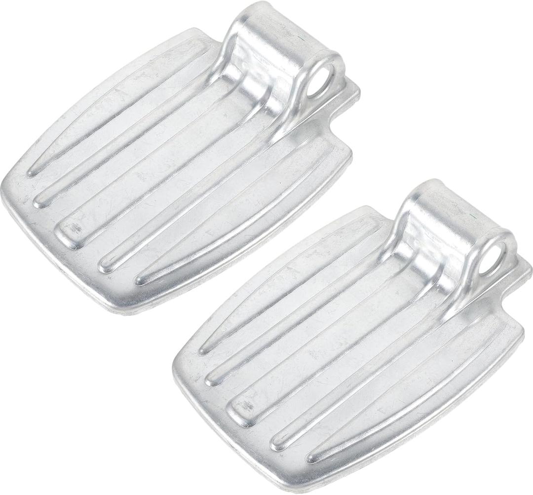 Universal Metal Wheelchair Footrest, Heavy Duty, Anti-Slip, Rising Design, Silver, 20x14.5cm