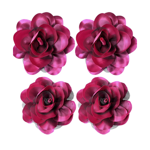 Women's Brooches 4pcs Rose Flower Hair Clip Flamenco Dancer Pin up Mexican Hair Flowers Clips Hairpin Brooch Tea Party Hats Headpieces
