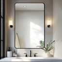 Delma Bathroom Mirror, Black Framed Bathroom Mirror for Over Sink, High-Definition Vanity Mirror, Versatile Mirror for Bathroom, Hangs Horizontally or Vertically(40x28, Black)