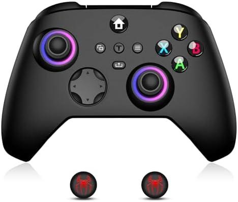 Fisherg Wireless Controller Compatible With Xbox One, Xbox Series X/S, Xbox One X/S, PC, 2.4GHz Gamepad With RGB LED Light, Black