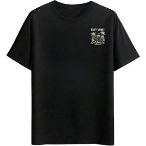VIPWOLF Men's Vintage Letter Graphic Tees Short Sleeve Crew Neck Casual Summer T Shirts ,Medium