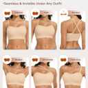 LetsJoli Push Up Strapless Bras for Women Supportive Bandeau Bra Non Slip Wireless No Underwire Padded Tube Bra (XL)