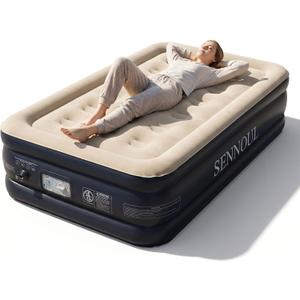 SENNOUL Twin Air Mattress Built in Pump, 18" Raised Blow up Bed,650lb
Inflatable Mattress, Advanced Coil-Beam Support, 2 Mins Inflation, 50% Thicker PVC, Waterproof