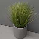 Torre & Tagus 16" Artificial Onion Grass in Textured Gray Round Pot, Faux Grass Plant & Tall Foliage Fake Grass Decor as Artificial Grass for Planters, 10" x 10" x 16" (Onion Grass Fake Plant)