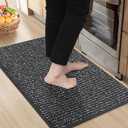 BEQHAUSE Kitchen Rugs 20"x32", Non-Slip Kitchen Mats for Floor, Super Absorbent and Stain Resistant Kitchen Rugs, Machine Washable Rugs for Kitchen, Hallway, Laundry & Sink, Charcoal