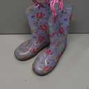 Toddler Kids Rain Boots Boys Girls Light Up Waterproof Boot with Handles (1 Big Kid, Hot Air Balloon)