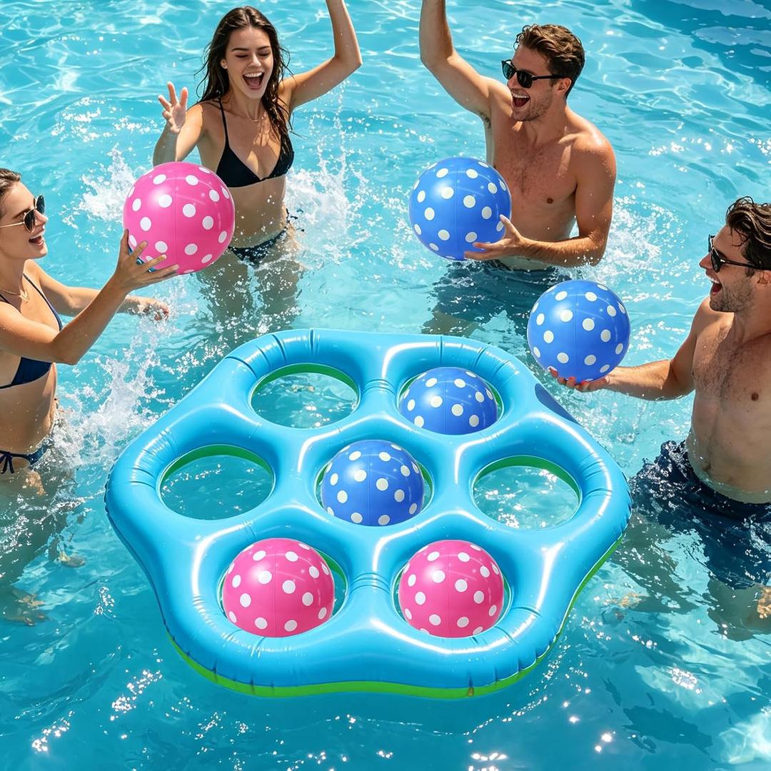 Inflatable Tic-Tac-Toe Pool Toys Game Set, Pool Toy Game Set,Giant Floating Tic Tac Toe Game,Summer Pool Float,for Outdoor Swimming and Beach Parties,Lake, 2-6 Players