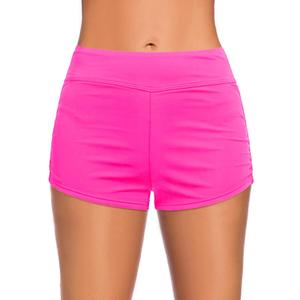 Tempt Me Women's Swim Shorts High Waisted Swimsuit Shorts Adjustable Ruched Side Boyshorts Tummy Control Bathing Suit Bottom (Large, Pink)
