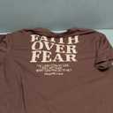 BANGELY Faith Over Fear Shirt Women Graphic Shirts Oversized Workout Gym Christian Religious Tees Drop Shoulder Tee Tops M