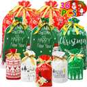 Tuzuaol 36 Pcs Christmas Drawstring Gift Bags Assorted Sizes Large Treat Candy Bags with Drawstring for Xmas Party Favor