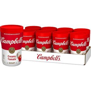 Campbell's Sipping Soup, Creamy Tomato Soup, 11.1 Oz Microwavable Cup (Case of 8), Best By: Oct 10 2025