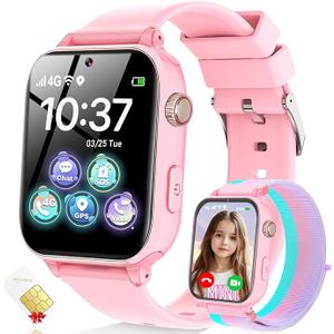 MOKAST Kids Smart Watch Toys for Boys Girls – Children Watch for Kids 412 Years Touch Screen Watches with 15 Games Video Camera Music Player Alarm School Mode Education Birthday Gifts (Light Pink)