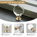 Guank 12-Pack Bubble Cabinet knobs Solid Brass Base, Drawer Spherical Gold Knobs, 1.14-Inch Diameter, Modern Kitchen Cabinet Brushed Crystal Ball Cabinet knobs Bubble