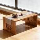 Japanese Floor Table Foldable Floor Table No Assembly, Solid Wood Japanese Folding Table Small Coffee Table for Sitting on The Floor, Tea Room Tatami Dining, Meditation Coffee Table Easy Storage