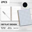 SDFBFVSA 2 Pcs Spiral Journal Notebook, Cute Spiral Notebooks for Women Girls Friend, 160 Pages Trendy Hardcover Journal Notebook for Writing Travel Business Home Office Aesthetic Notebooks Plaid
