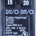 1- Eaton Cutler Hammer BD1520 Duplex Twin 2 Pole 15A & 20A Circuit Breaker BD2015