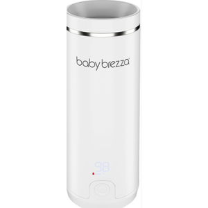 Baby Brezza Portable Warmer – 3X Faster Baby Bottle Warming  Travel Breastmilk and Formula Warmer  Safe, Even Heating  Up to 9oz  No Adapters, White