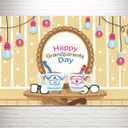 2 x Happy Grandparents Day Photo Booth Backdrop Love Grandpa and Grandma Party Decor Photography Background Wall Decoration (3.65.9ft)